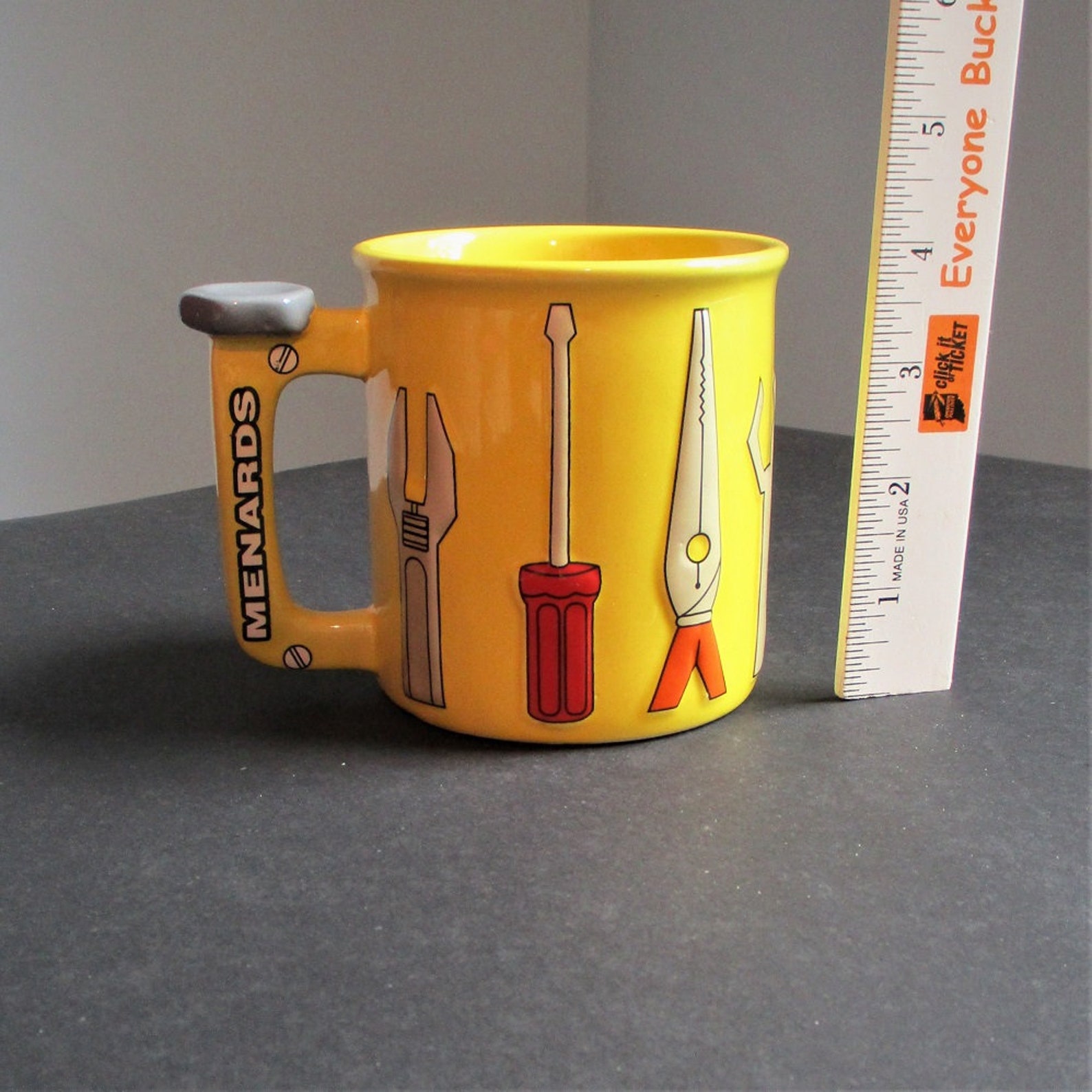 Menards tools handyman coffee cup mug yellow Etsy