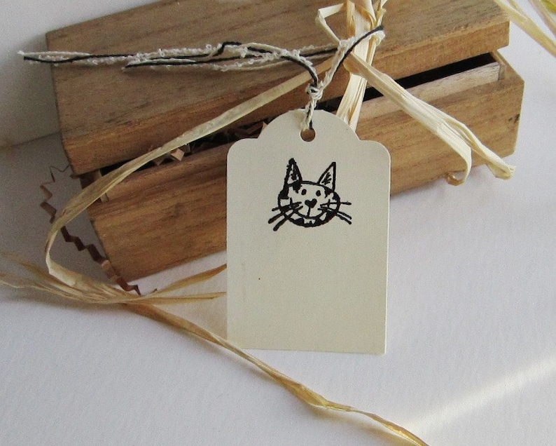 set of 10 handmade gift cards of former library catalog cards