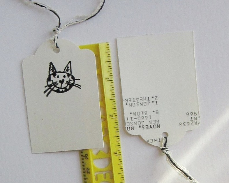 set of 10 handmade gift cards of former library catalog cards