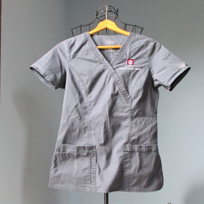 Scrub Top Pewter Gray Cherokee Workwear Iuhealth Indiana Etsy