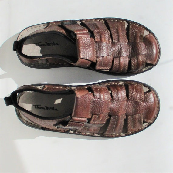 Thom McAn leather sandals brown men's 10D - Gem
