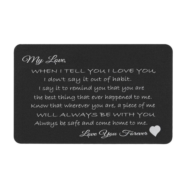 Wallet Card Engraving when I Tell You I Love You | Etsy