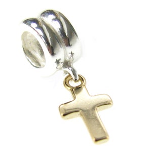 925 Sterling Silver Cross Dangle Bead Charm Bead/charm 1PC - Etsy