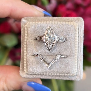Vintage Mid-Century Engagement Ring Platinum
