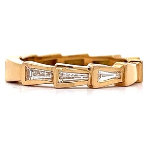 Tapered Baguette Diamond Band in 18k Yellow Gold
