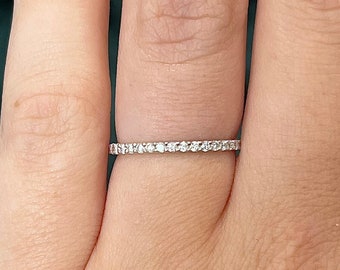 Diamond Half Eternity Wedding Band in 14k White Gold