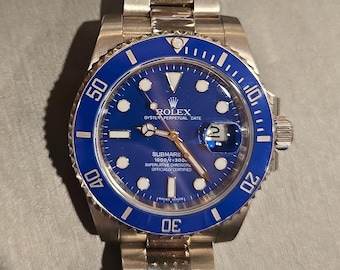 Rolex Submariner Date 'Smurf' 18K White Gold Blue Dial Blue Bezel 1166191LB