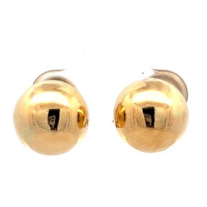 Half Round Ball Stud Earrings in 18k Yellow Gold