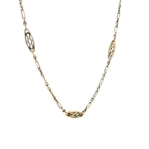 29 Inch Antique Art Deco Chain Necklace in 14k Yellow Gold