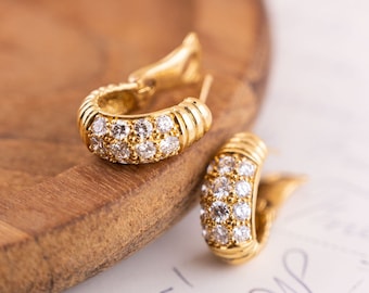 1.50 Round Brilliant Cut Diamond Earrings in 18k Yellow Gold