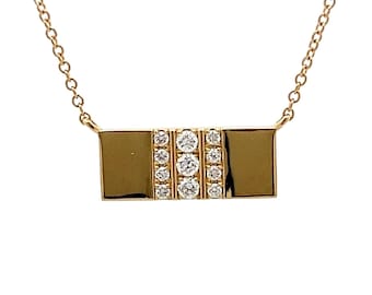 Diamond Bar Halskette in 750 Gelbgold