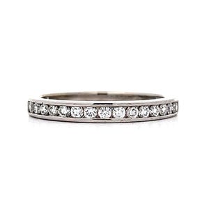 Channel Set Diamond Half Eternity Band in 18k White Gold