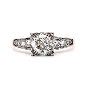 1.10 Carat Diamond Engagement Ring in Two Tone 14K & Platinum