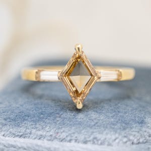 1.14 Carat Lozenge Diamond Engagement Ring in 14k Yellow Gold
