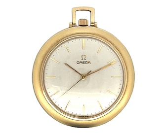 Vintage Mid-Century Omega Taschenuhr in Gelbgold 14k