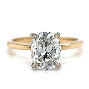 2.12 Karat Solitärkissenschliff Naturdiamant Verlobungsring in 14k Gold