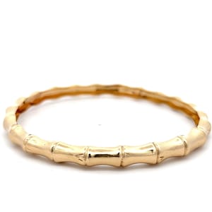 Textured Bamboo Bangle Bracelet in 14k Yellow Gold