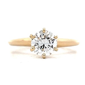 1 Carat Victorian Diamond Solitaire Engagement Ring in Yellow Gold