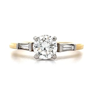 Runder Brillant Diamant Verlobungsring in 14k/Platin