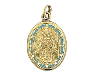 Vintage Victorian Pendant Locket engraved ELAINE in 14k Yellow Gold