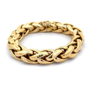 Woven Wheat Chain Bracelet in 18k Yellow Gold