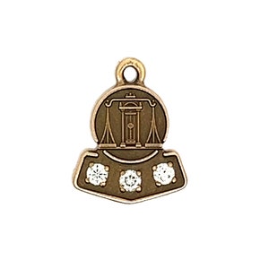 Diamond Libra Charm Pendant in 14k Yellow Gold