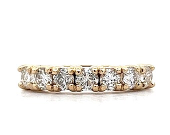 1.47 CT ラウンドブリリアント天然ダイヤモンド結婚指輪 イエローゴールド