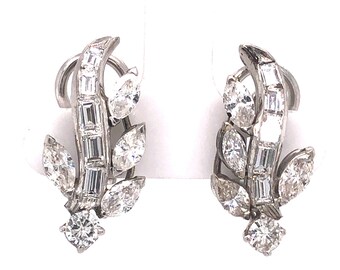 3.44 Carat Diamond Earrings in 14k White Gold