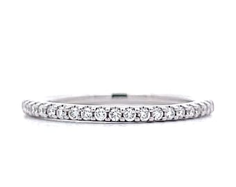 Round Diamond Wedding Band in 14k White Gold