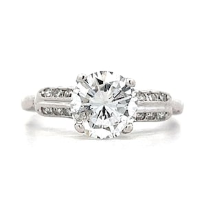 1.52 Carat Diamond Antique Art Deco Engagement Ring in Platinum