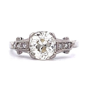 1 Carat European Cut Diamond Art Deco Engagement Ring