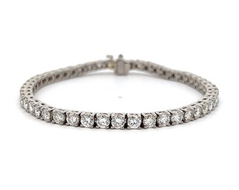 7.20 Carat Natural Diamond Tennis Bracelet in Platinum