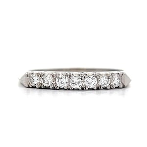 Diamond Knife Edge Wedding Band in 14k White Gold