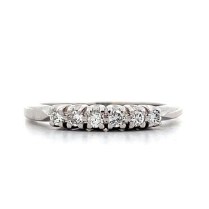 Seven Stone Diamond Wedding Band in 14k White Gold