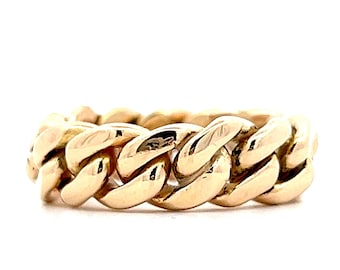 Curb Link Stacking Ring in 14k Yellow Gold