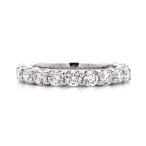 1.50 Round Brilliant Diamond Wedding Band in 18k White Gold
