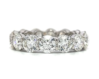 7.82 Carat Round Brilliant Diamond Eternity Band in 18k White Gold