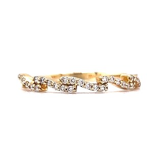 Unique Wedding Band w/ Diamonds in 14K Yellow Gold