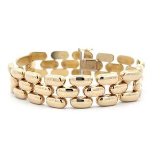 Panther Link Bracelet in 14k Yellow Gold