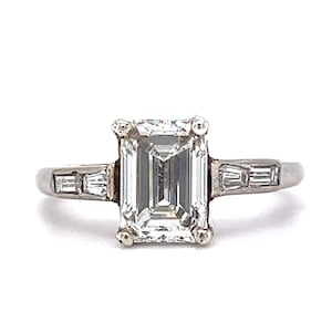 GIA Emerald Cut Diamond Engagement Ring in Platinum