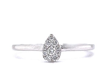 Diamond Pave Right Hand Ring in 14k White Gold