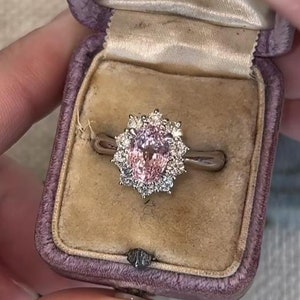 2.34 Carat Pink Sapphire & Diamond Engagement Ring in Platinum