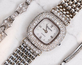 Avignon Mother of Pearl Diamond Watch in 14k White Gold