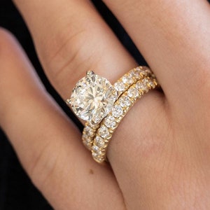 3.01 Karat Natürlicher runder Diamant-Verlobungsring in 14k Gold
