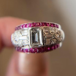 Emerald Cut Diamond Engagement Ring Platinum