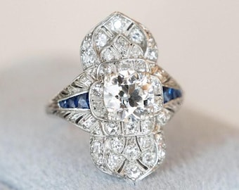 Antiker Art Deco Diamant Ring in Platin