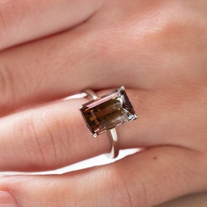 Bi-Color Tourmaline Cocktail Ring in 18k White Gold