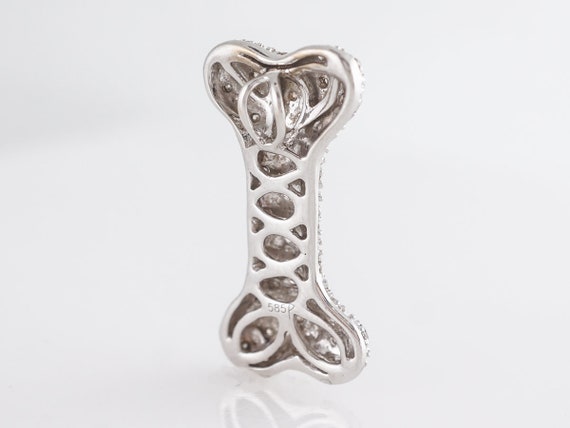 Diamond Dog Bone Pendant Necklace in 14k White Go… - image 8