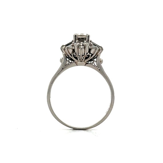 Ballerina Style Diamond Engagement Ring in Platin… - image 4