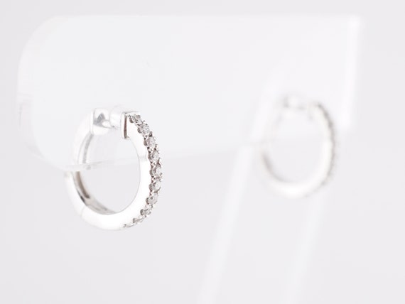 Diamond Hoop Earrings in 14k White Gold - image 7